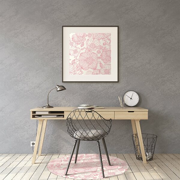 Desk chair mat flowers contour