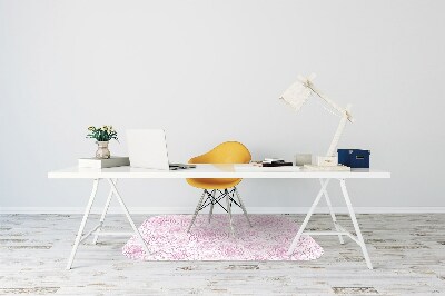 Desk chair mat pink flowers