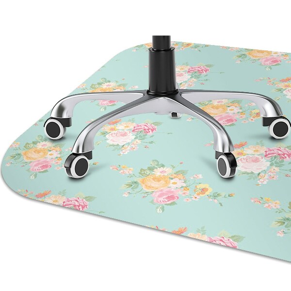 Office chair mat pastel bouquets