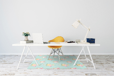 Office chair mat pastel bouquets