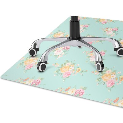 Office chair mat pastel bouquets