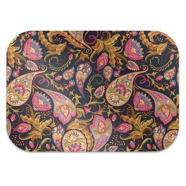 Chair mat floor panels protector colorful Paisley