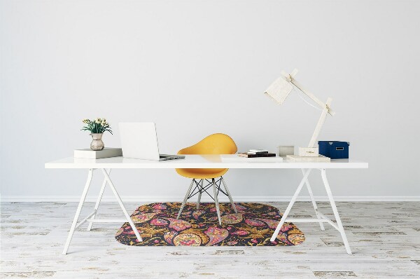 Chair mat floor panels protector colorful Paisley