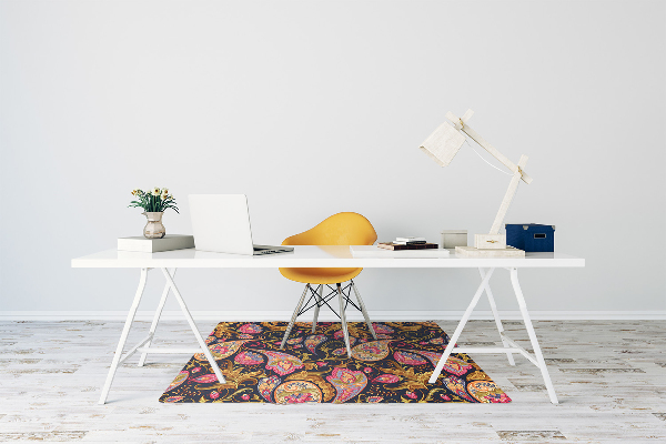 Chair mat floor panels protector colorful Paisley