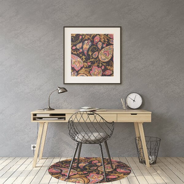 Chair mat floor panels protector colorful Paisley