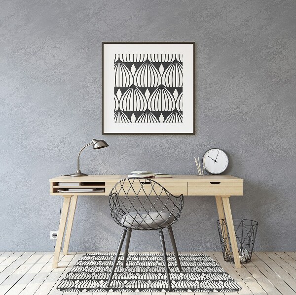 Office chair floor protector retro pattern