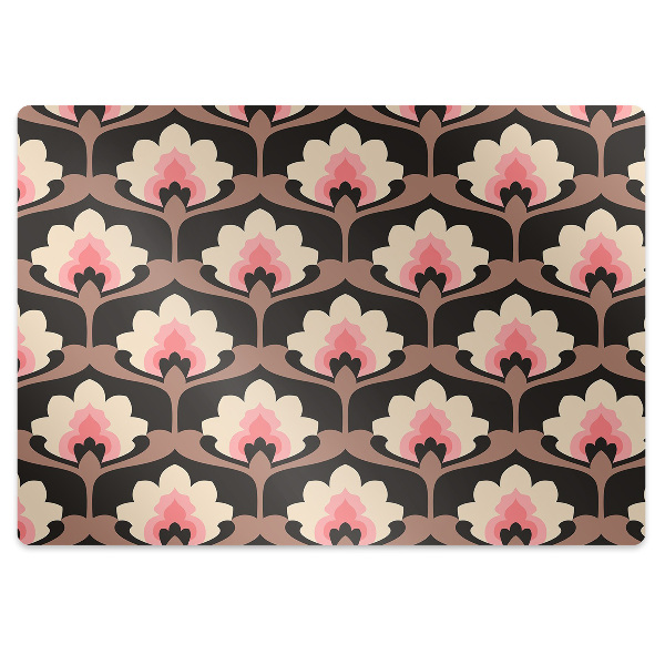 Desk chair mat floral pattern