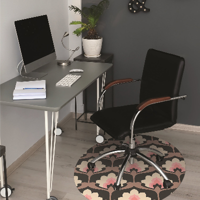 Desk chair mat floral pattern