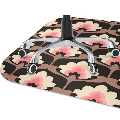 Desk chair mat floral pattern