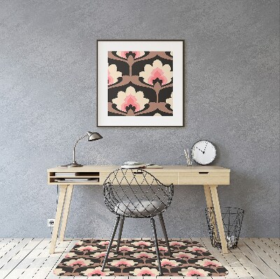 Desk chair mat floral pattern