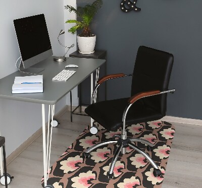 Desk chair mat floral pattern