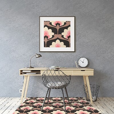 Desk chair mat floral pattern