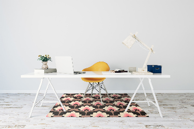 Desk chair mat floral pattern