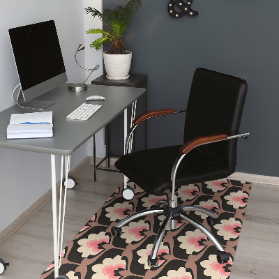 Desk chair mat floral pattern