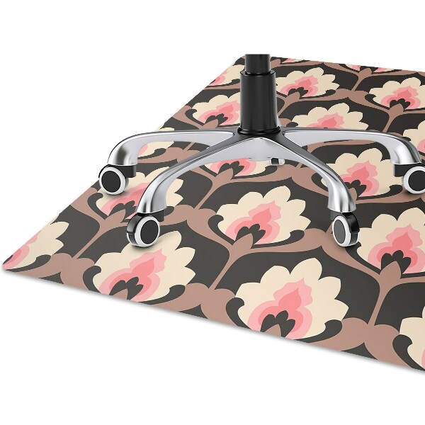 Desk chair mat floral pattern