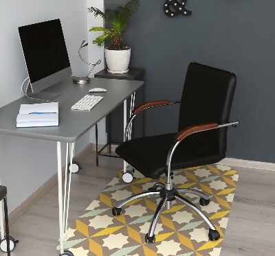 Office chair floor protector retro pattern