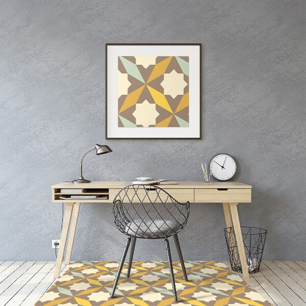 Office chair floor protector retro pattern