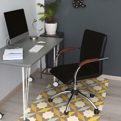 Office chair floor protector retro pattern