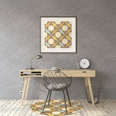 Office chair floor protector retro pattern