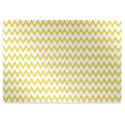 Desk chair mat yellow zigzags