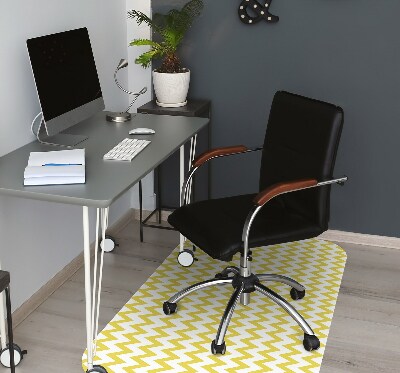 Desk chair mat yellow zigzags