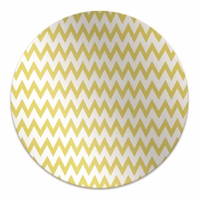 Desk chair mat yellow zigzags