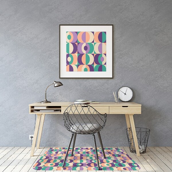 Office chair mat Squares and circles