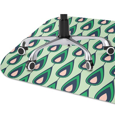 Desk chair mat green teardrop