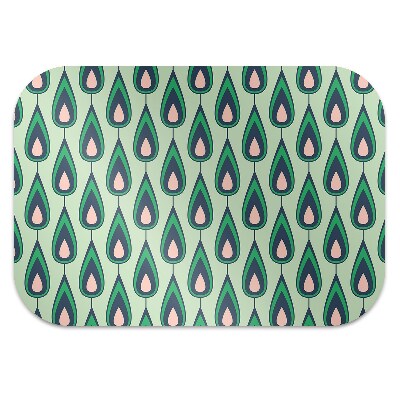 Desk chair mat green teardrop