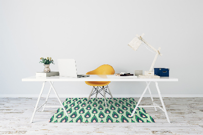 Desk chair mat green teardrop