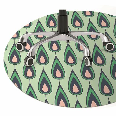 Desk chair mat green teardrop