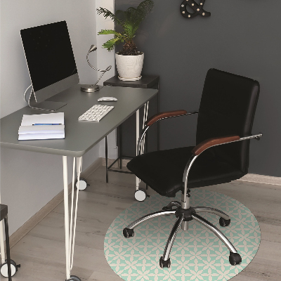 Computer chair mat White and blue pattern