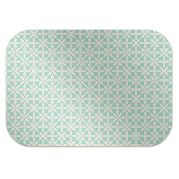 Computer chair mat White and blue pattern