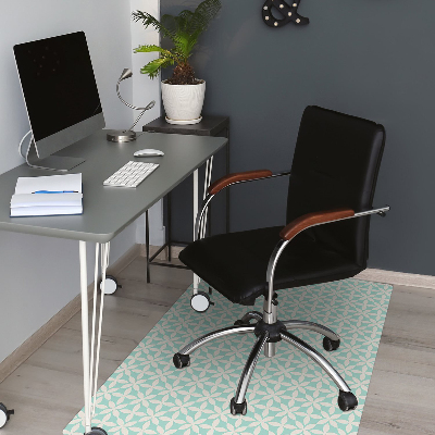 Computer chair mat White and blue pattern