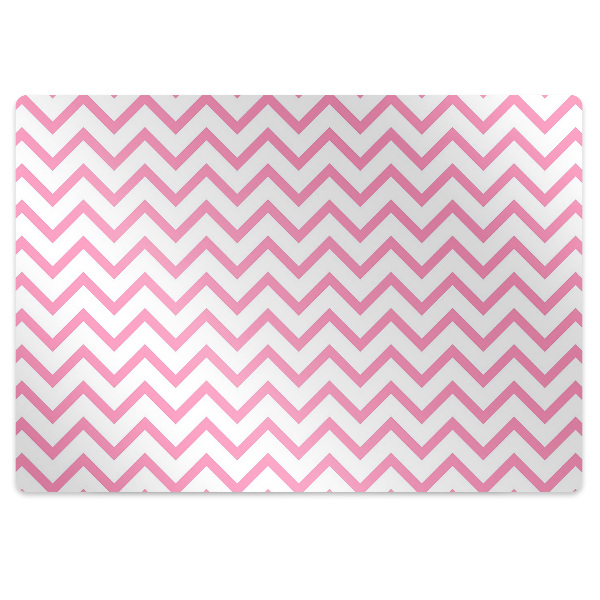 Office chair floor protector pink zigzags