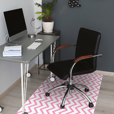 Office chair floor protector pink zigzags