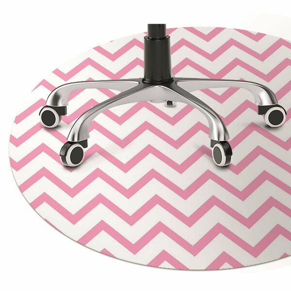 Office chair floor protector pink zigzags