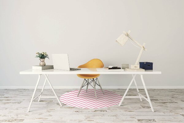 Office chair floor protector pink zigzags