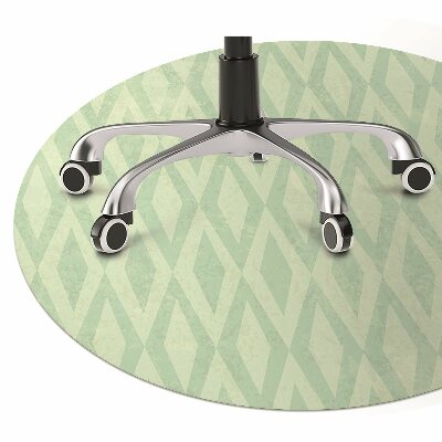 Desk chair mat green diamonds