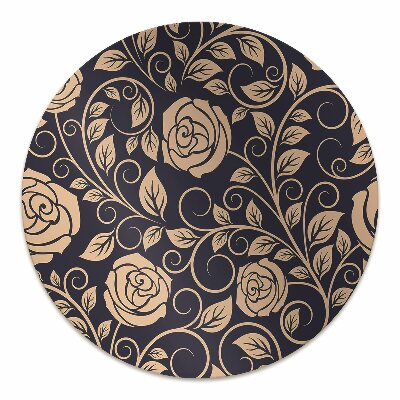 Office chair floor protector Vintage golden roses
