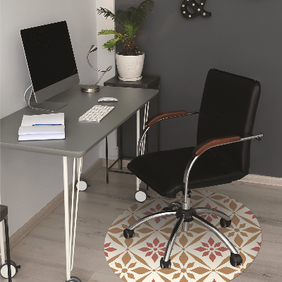 Office chair floor protector flowery pattern