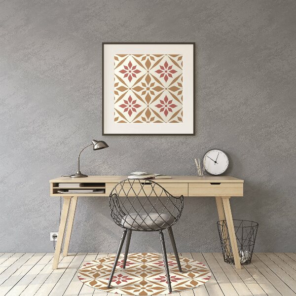 Office chair floor protector flowery pattern