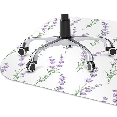 Office chair floor protector lavender flowers