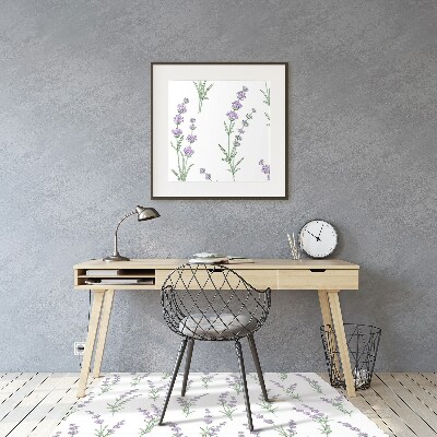 Office chair floor protector lavender flowers