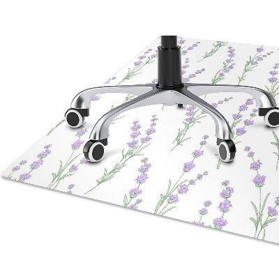 Office chair floor protector lavender flowers