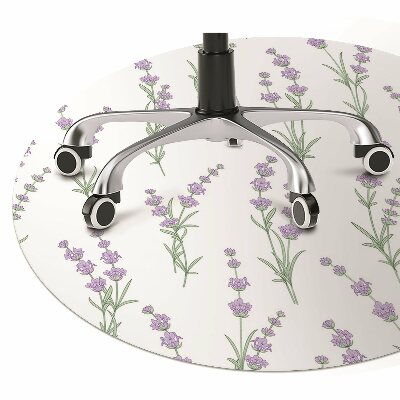 Office chair floor protector lavender flowers