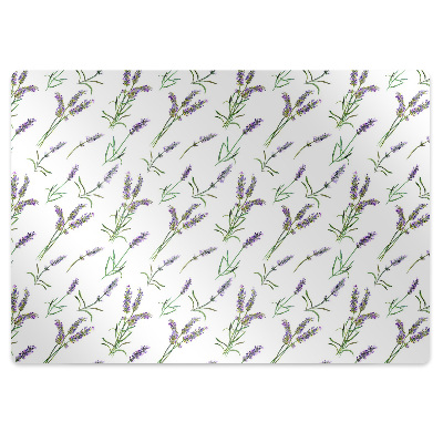 Office chair floor protector lavender flowers