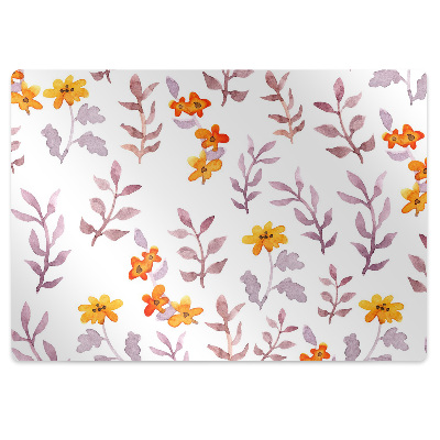 Chair mat floor panels protector painted flowers