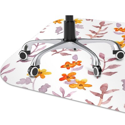 Chair mat floor panels protector painted flowers