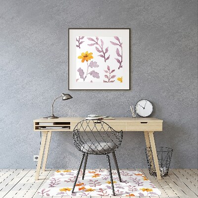 Chair mat floor panels protector painted flowers